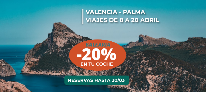 Imagen de En Abril.. -20% para viajar con tu coche a Palma de Mallorca.